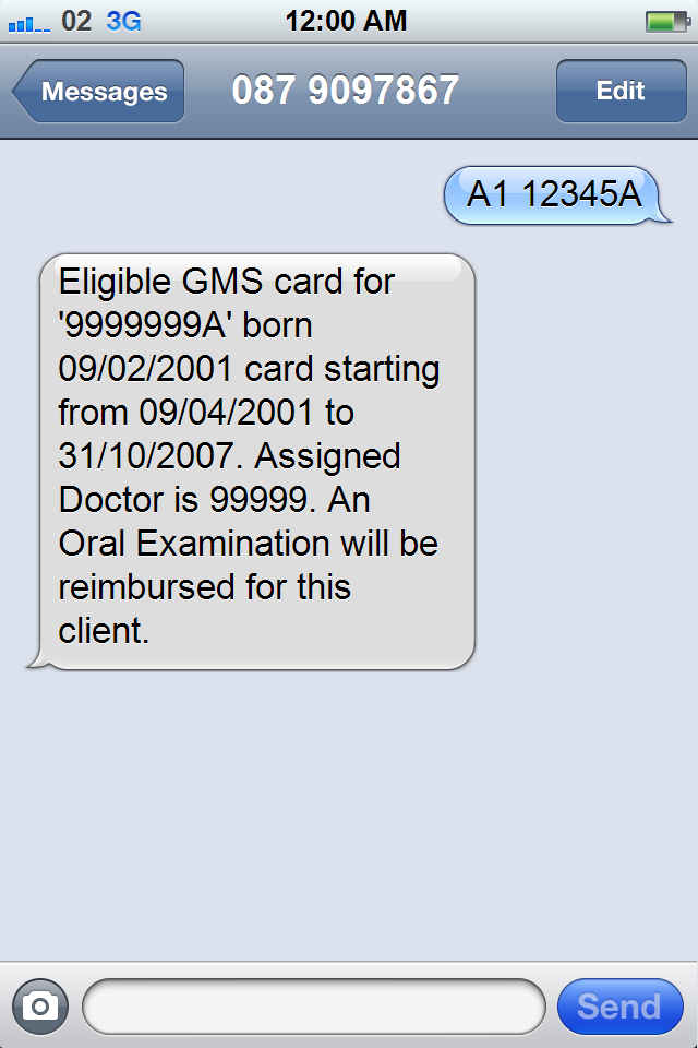 Example text to send
